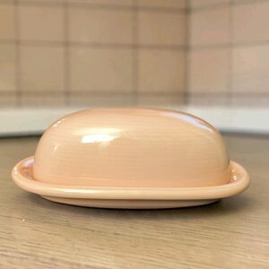 Vintage Signature Housewares Incorporated Butter Dish Peachy Japan Retro MCM